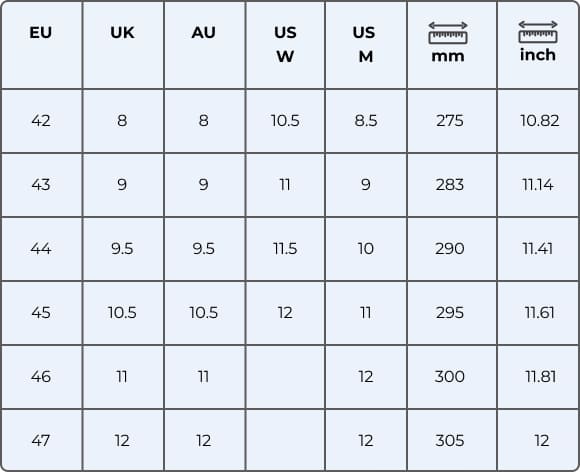 Akusoli L/XL size chart